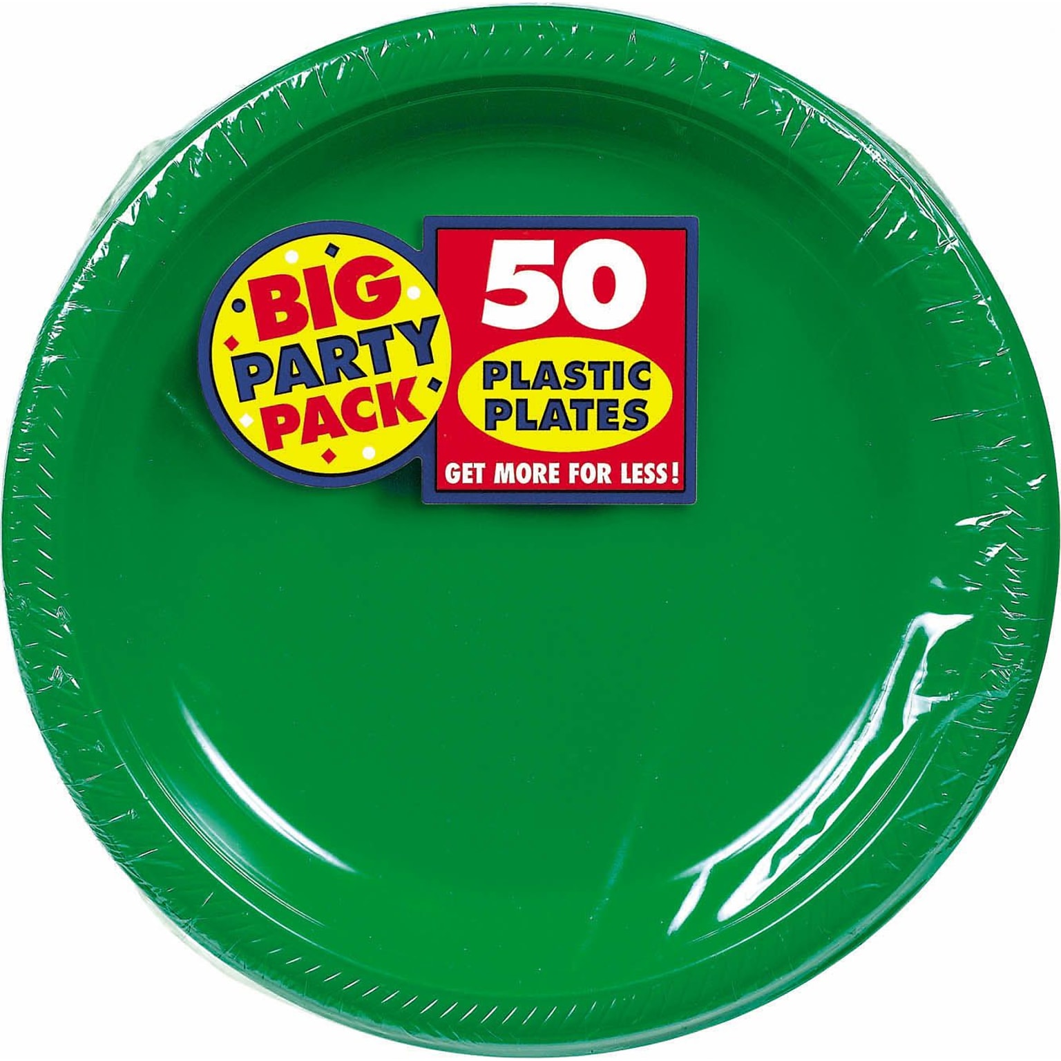 Amscan Big Party Pack 10.25 Green Round Plastic Plate, 2/Pack, 50 Per Pack (630732.03)