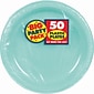 Amscan 10.25" Robin's Egg Blue Big Party Pack Round Plastic Plate, 2/Pack, 50 Per Pack (630732.121)
