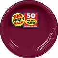 Amscan Big Party Pack Round Plastic Plate, 10.25, Berry, 2/Pack, 50 Per Pack (630732.27)