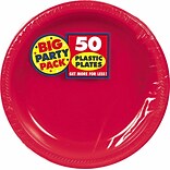 Amscan Big Party Pack 10.25W Round, Apple Red Plastic Plate, 2/Pack, 50 Per Pack (630732.4)