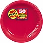 Amscan Big Party Pack 10.25"W Round, Apple Red Plastic Plate, 2/Pack, 50 Per Pack (630732.4)