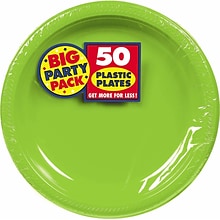 Amscan 10.25 Kiwi Big Party Pack Round Plastic Plate, 2/Pack, 50 Per Pack (630732.53)