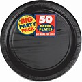 Amscan 7 Black Big Party Pack Round Paper Plates, 6/Pack, 50 Per Pack (640013.1)