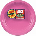 Amscan Big Party Pack 7 Bright Pink Round Paper Plates, 6/Pack, 50 Per Pack (640013.103)