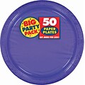 Amscan Big Party Pack 7 Purple Round Paper Plates, 6/Pack, 50 Per Pack (640013.106)