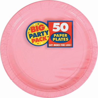 Photo 1 of (read full post) Amscan 7" Pink Big Party Pack Round Paper Plates, 6/Pack, 50 Per Pack (640013.109)