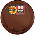 Amscan 7 Chocolate Brown Big Party Pack Round Paper Plates, 6/Pack, 50 Per Pack (640013.111)