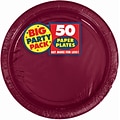 Amscan Big Party Pack 7W Round, Berry Paper Plates, 6/Pack, 50 Per Pack (640013.27)