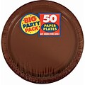 Amscan 9 Chocolate Brown Big Party Pack Round Paper Plates, 5/Pack, 50 Per Pack (650013.111)