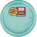 Amscan 9 Robins Egg Blue Big Party Pack Round Paper Plates, 5/Pack, 50 Per Pack (650013.121)