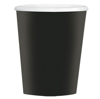 Amscan 12oz Black Paper Coffee Cup, 4/Pack, 40 Per Pack (689100.1)