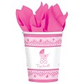 Amscan 9oz Celebrate Baby Girl Baby Shower Paper Cups, 4/Pack, 18 Per Pack (731526)