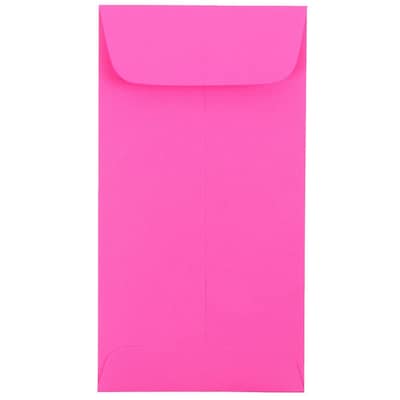 JAM Paper #7 Coin Business Colored Envelopes, 3.5 x 6.5, Ultra Fuchsia Pink, Bulk 500/Box (1526767H)