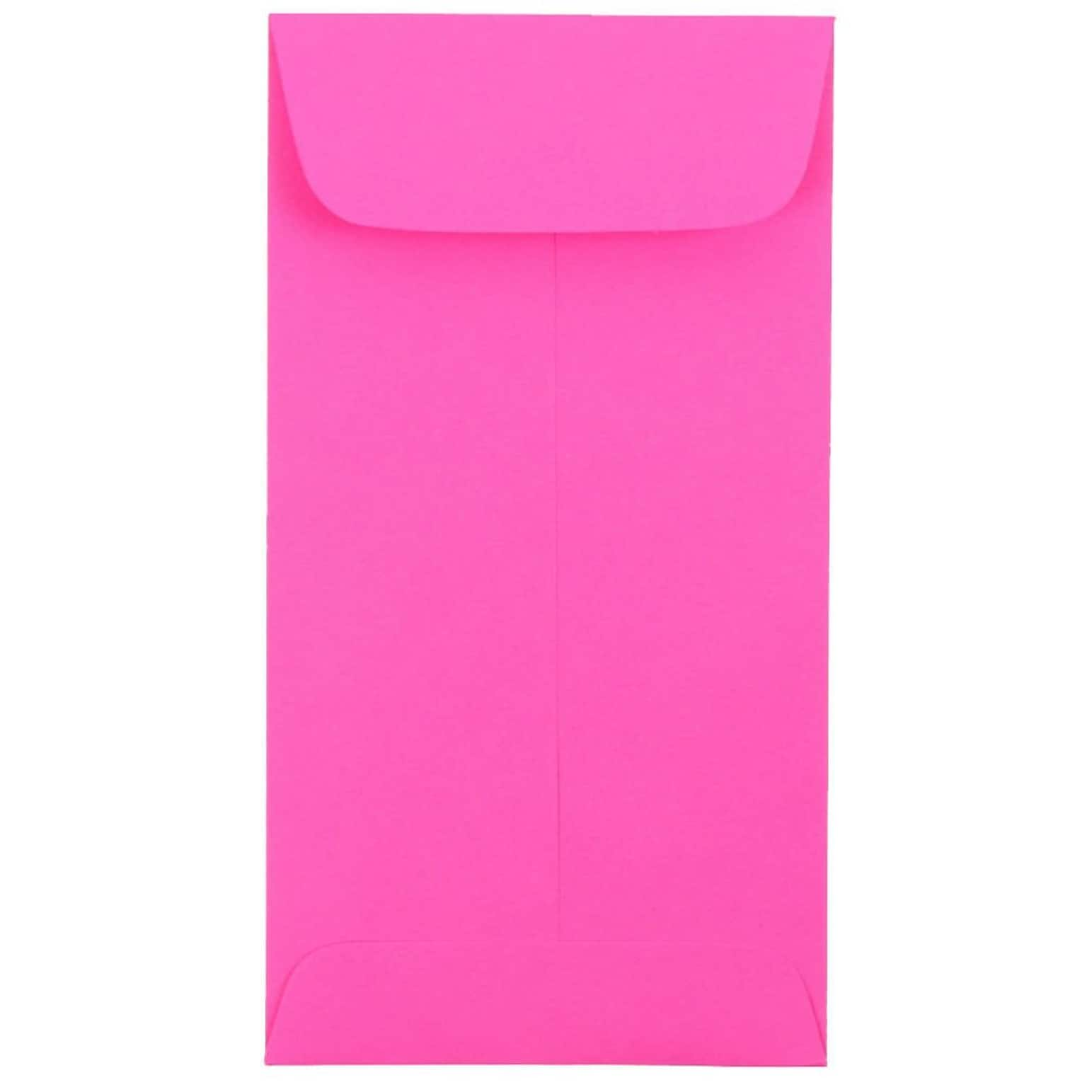 JAM Paper #7 Coin Business Colored Envelopes, 3.5 x 6.5, Ultra Fuchsia Pink, 50/Pack (1526767I)