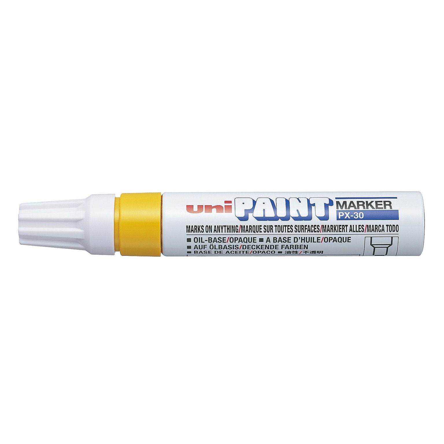 Uni Paint Broad Tip Permanent Marker, Yellow, 6/Pk