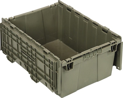 Quantum Storage Systems 9.50 Gallon Plastic Totes with Attached Lids