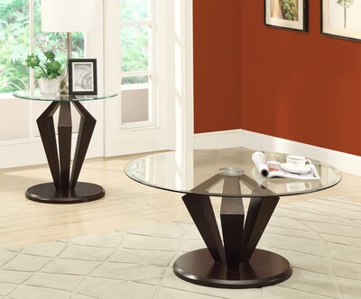 Monarch Specialties 36 Diameter Coffee Table, Dark Espresso Birch Veneer (I 7890C)
