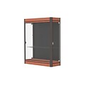 Waddell Contempo 36W x 44H x 14D Lighted Wall Case, Black Back, Cherry Base, Dk. Bronze Finish