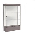 Waddell Edge 48x76x20 Lighted Floor Case, 12 base, White Back, Dk. Bronze Fin, Morro Zephyr Base