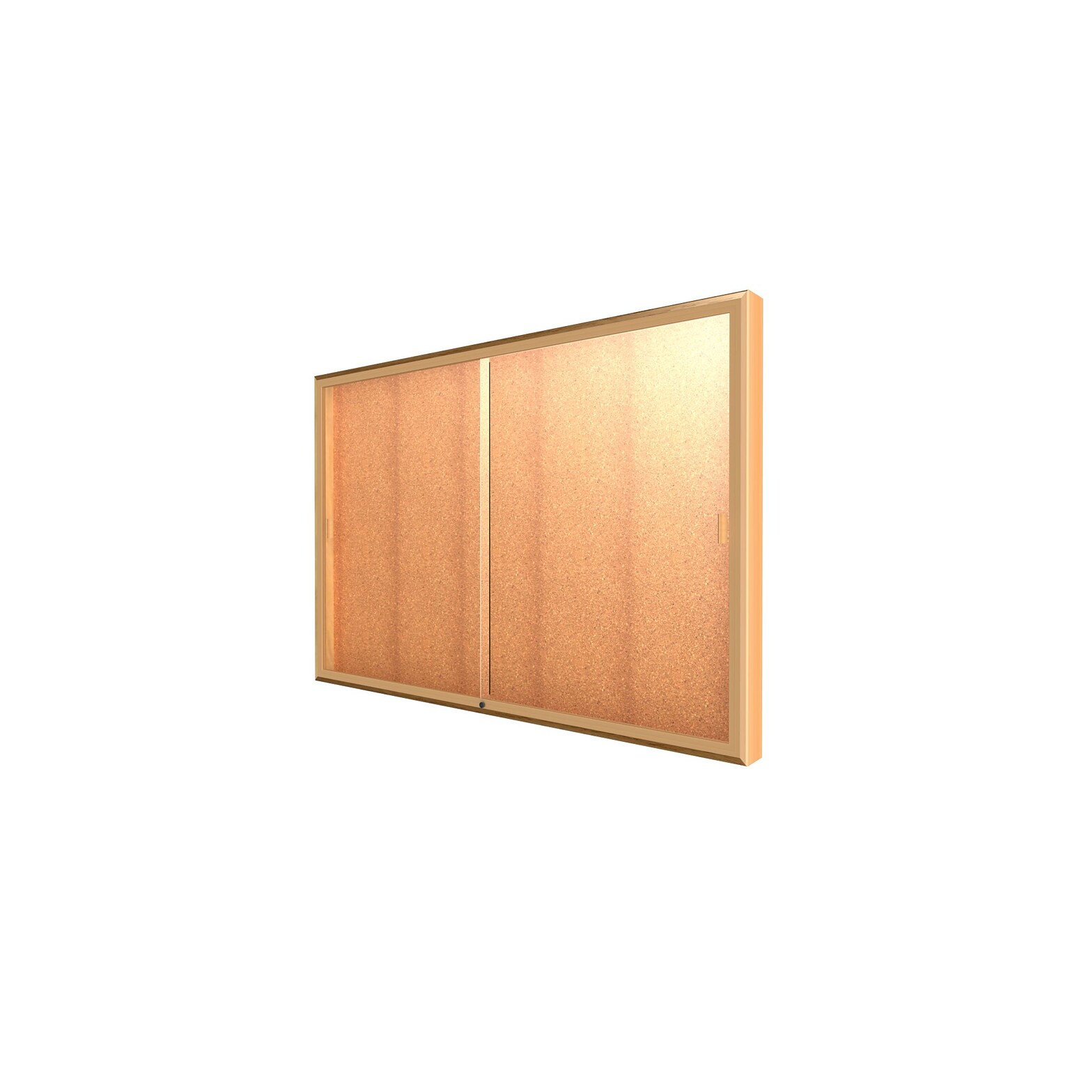 Waddell Legacy 72W x 48H x 4D Wall Case, Cork Back, Autumn Oak Finish, Gold Trim