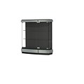 Waddell Quantum 42Wx44Hx12D Lighted Wall Case, Black Textured Laminate Back, Brushed Silver Fin