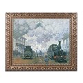 Trademark Global Monet Gare Saint-Lazare Arrival of Train Ornate Art, 16x20 Frame (BL01181G1620F)