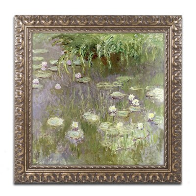 Trademark Global Monet Waterlilies at Midday 16 x 16 Ornate Framed Art (BL0820-G1616F)