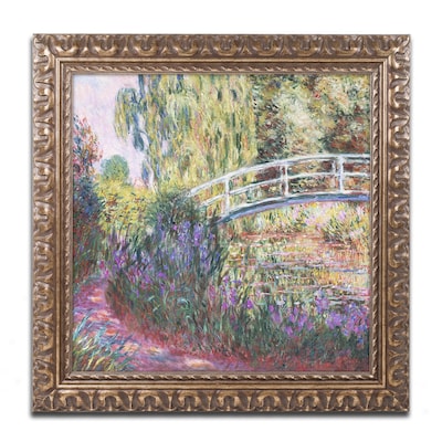 Trademark Global Monet 'The Japanese Bridge IV' Ornate Art, 16"L x 16"W, Framed (BL0949-G1616F)