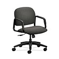 HON HON4002AI10T Solutions Seating Fabric-Upholster Mid-Back Office/Computer Chair, Fixed Arms, Onyx