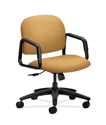 HON HON4002NR26T Solutions Seating Mid-Back Office/Computer Chair, Fixed Arms, Mustard Fabric