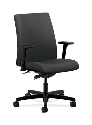 HON HONIT103WP39 Ignition Fabric-Upholster Low-Back Office/Computer Chair, Adjustable Arms, Charcoal