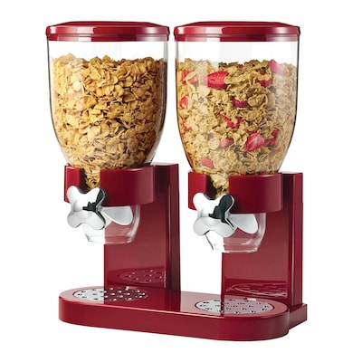 Honey Can Do Double Cereal Dispenser, Red/Chrome (KCH-06125)