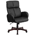 Flash Furniture BT9028H1 High-Back Blk Leather Executive Swivel Office Chair, Fully Upholstered Arms