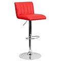 Flash Furniture Contemporary Red Vinyl Adjustable Height Barstool with Chrome Base (CH112010RED)