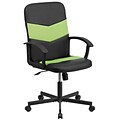 Flash Furniture CPB301C01BKGN Mid-Back Blk Vinyl and Green Mesh Racing Executive Swivel Office Chair