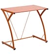 Flash Furniture Contemporary Tempered Glass Computer Desk with Matching Frame; Orange