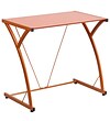 Flash Furniture Contemporary Tempered Glass Computer Desk with Matching Frame; Orange