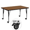 Flash Furniture Mobile 30x60 Rectangular Activity Table, 1.25 Oak Laminate Top, Preschool Legs