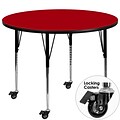 Flash Furniture Mobile 48 Round Activity Table, Red Laminate Top, Standard Height-Adjustable Legs