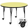 Flash Furniture Mobile 60 Round Activity Table w/Yellow Laminate Top & Height Adj Preschool Legs