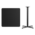 Flash Furniture 36 Laminate Square Table Top, Black w/30x30 Bar-Height Table Base (XUBK3636T3030B)