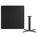 Flash Furniture 42 Laminate Square Table Top, Black w/33x33 Table-Height Base (XUBK4242T3333)