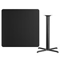 Flash Furniture 42 Laminate Square Table Top w/33x33 Bar Height Table Base, Black (XUBK4242T3333B)