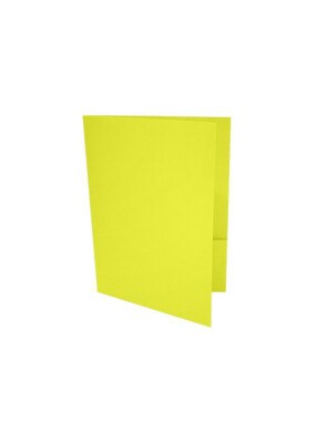 LUX 9 x 12 Presentation Folders, Standard Two Pocket, Citrus Yellow, 50/Pack