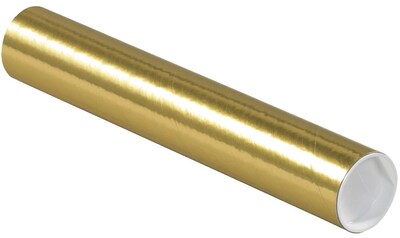 LUX 2 x 12 Mailing Tubes 1000/Box, Gold Metallic (BP-P2012GO-1000)