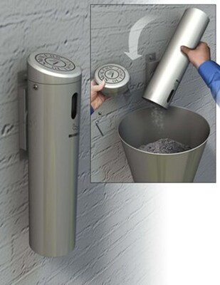 Commercial Zone Products® Swiveling Wall-Mounted Smokers' Outpost®, Silver (712107)