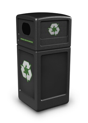 Commercial Zone Products® Green Zone Series Recycle42 Recycling Container, Black (74610199)