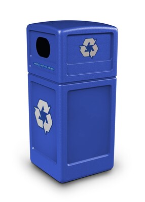 Commercial Zone Products Green Zone Series Recycled Polyethylene Recycle42 Recycling Container, 42 Gal., Blue (74610499)