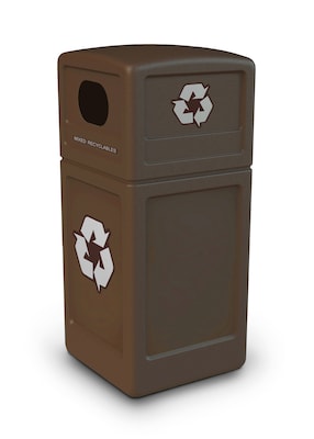 Commercial Zone Products® Green Zone Series Recycle42 Recycling Container, Brown (74613799)
