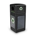 Commercial Zone Products® Green Zone Series Recycle42 StoneTec® Recycling Container, Black with Pepperstone (72231399)